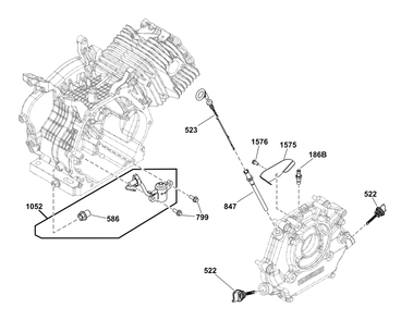 Lubrication Group Diagram and Parts List for 25E337-0035-G1  Briggs and Stratton Engine